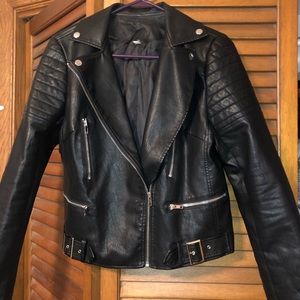 Nasty Gal Faux Leather Motto Jacket